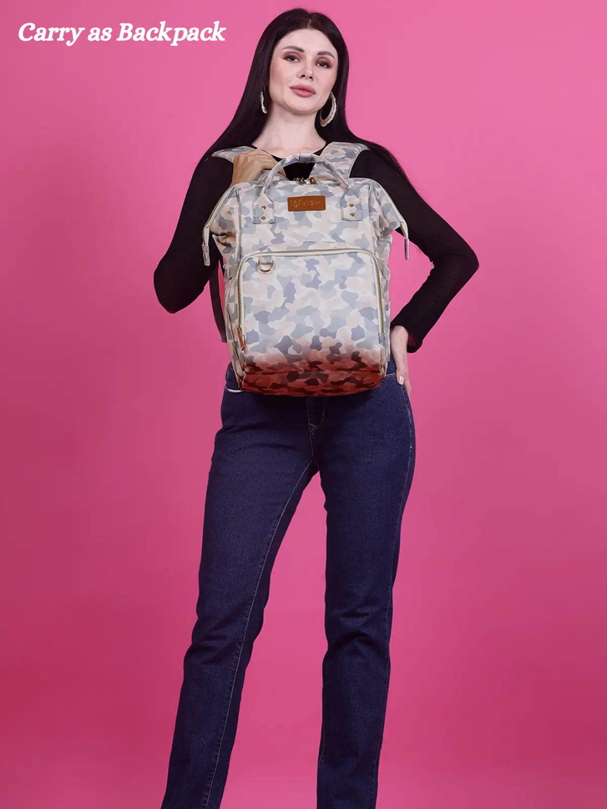 Snappy Zappy Backpack Diaper Bag - White Camo