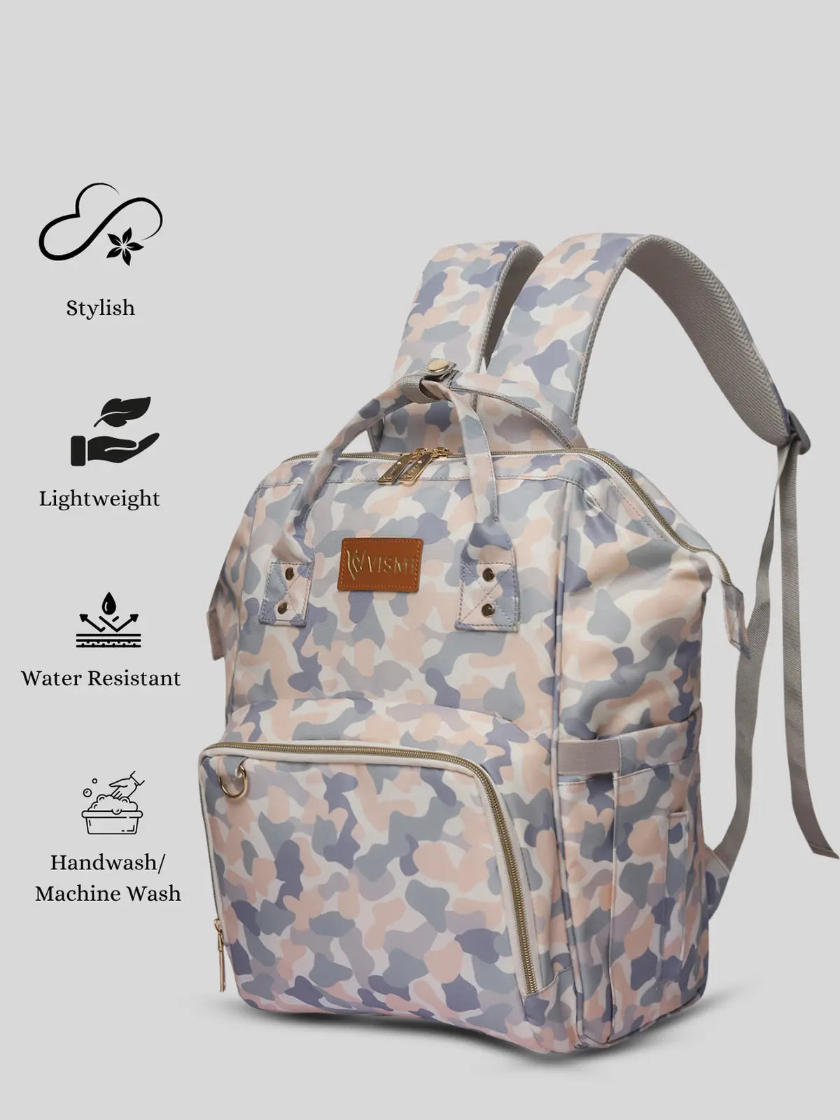 Snappy Zappy Backpack Diaper Bag - White Camo