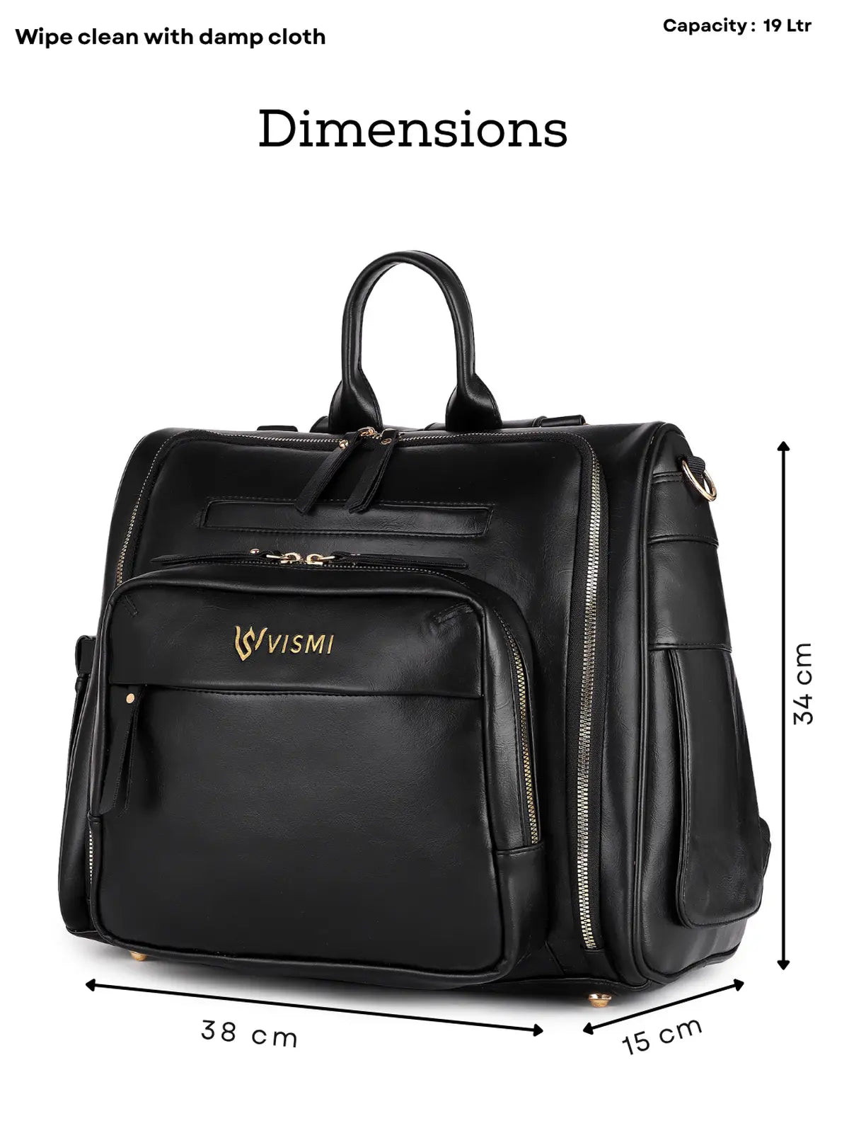 Timeless Backpack Messenger Diaper Bag - Black