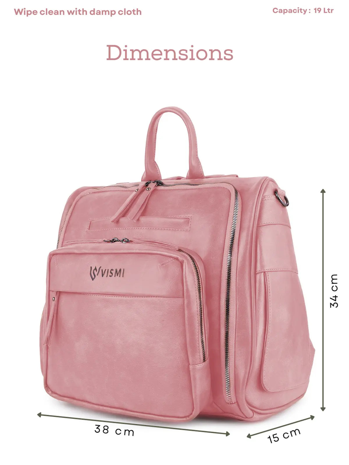 Timeless Backpack Messenger Diaper Bag - Blush Pink