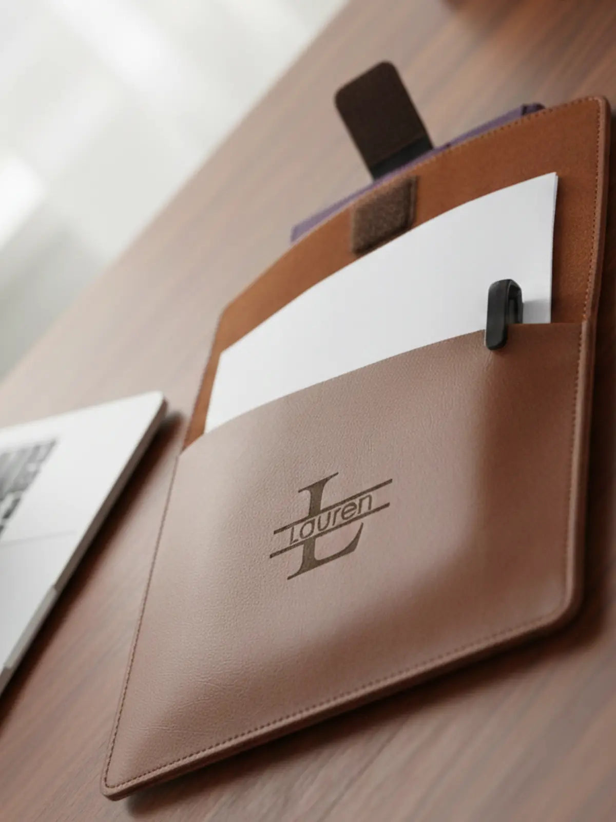 Personalized Vegan Leather Document Organizer