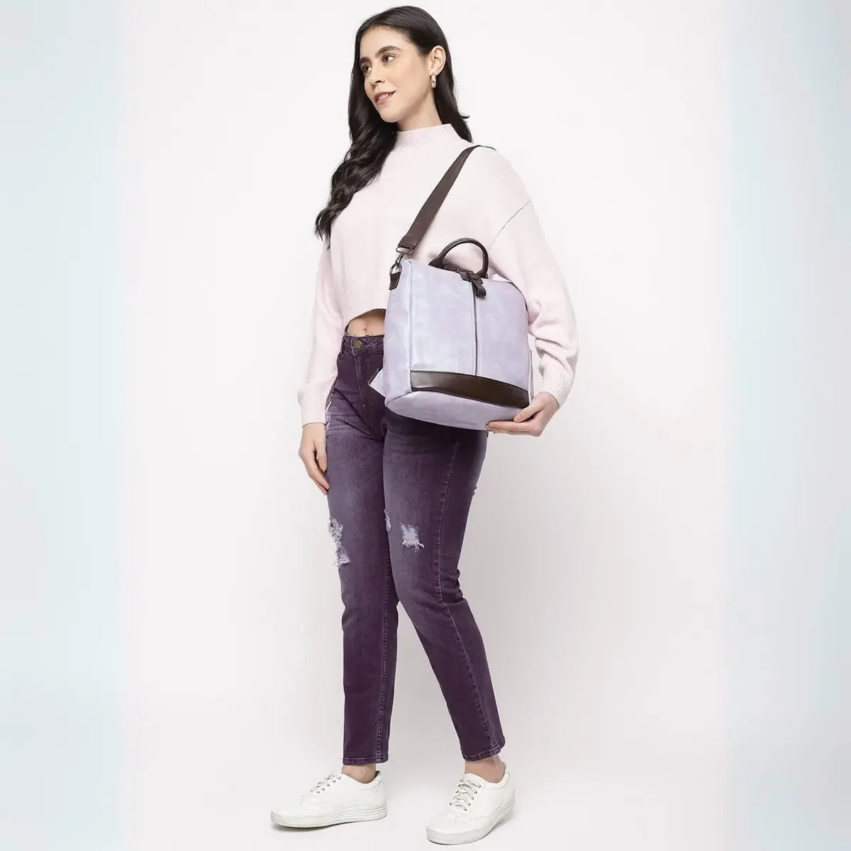 Timeless Aura Women Backpack Handbag - Lavender