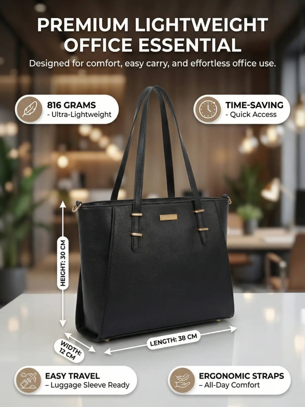 Timeless Contour Laptop Handbags - Black
