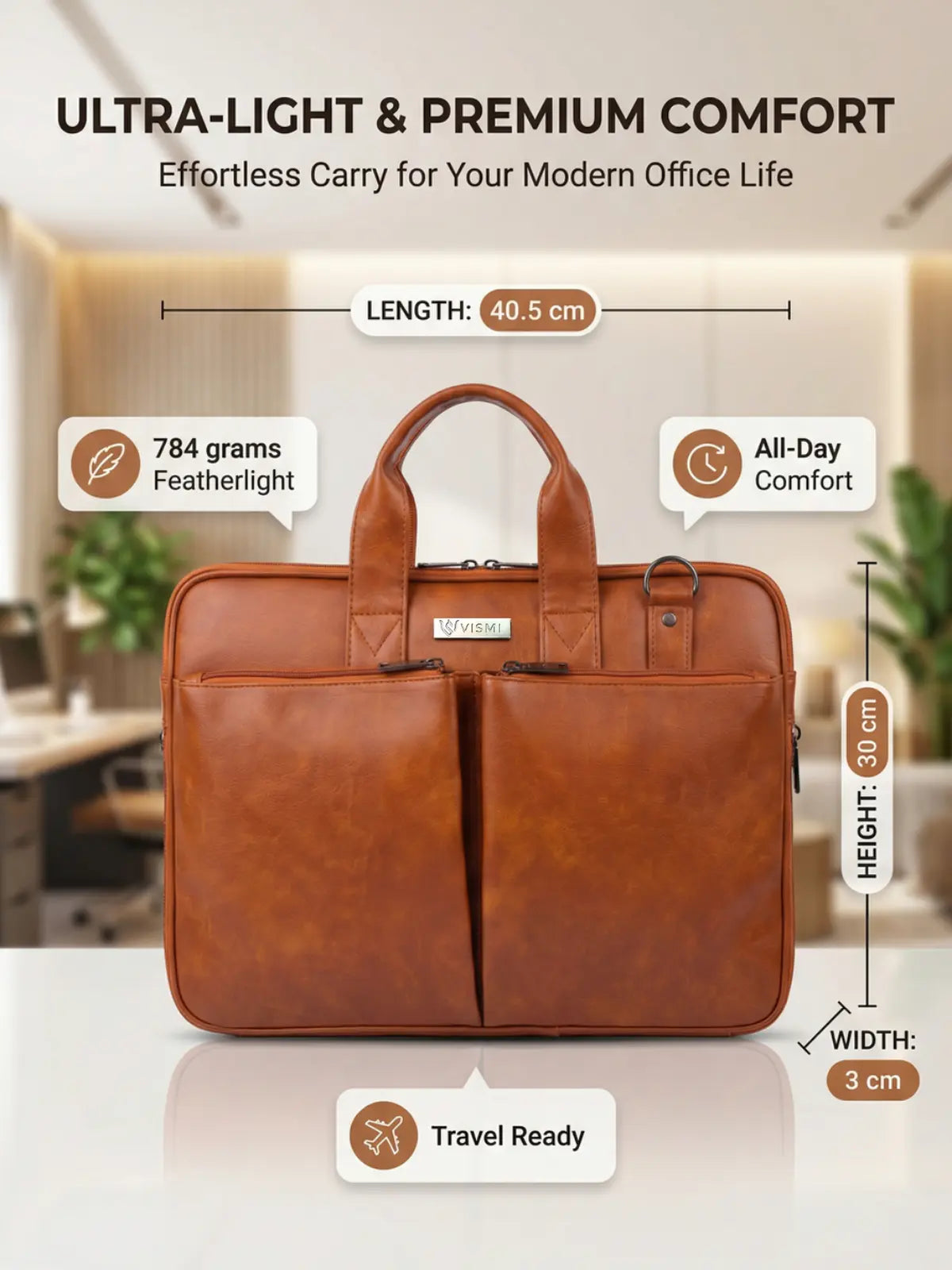 Timeless Monarch Laptop Messenger Bag - Tan