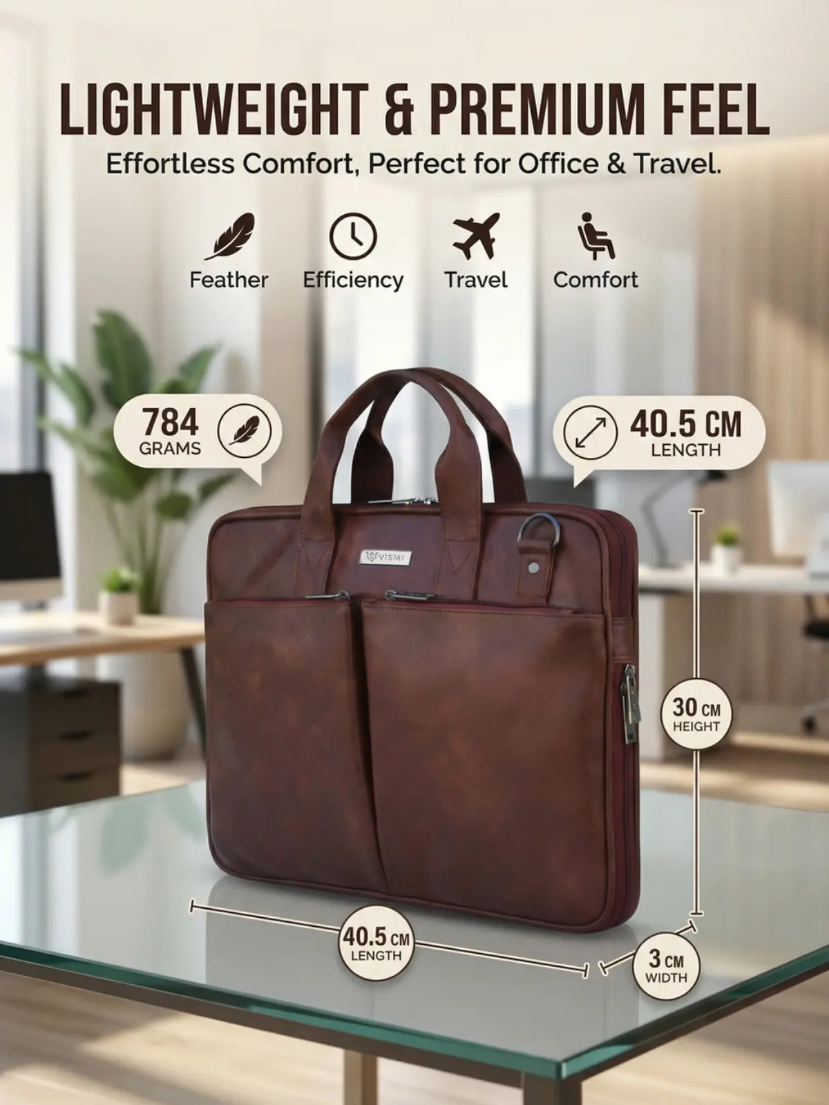 Timeless Monarch Laptop Messenger Bag - Coffee Brown