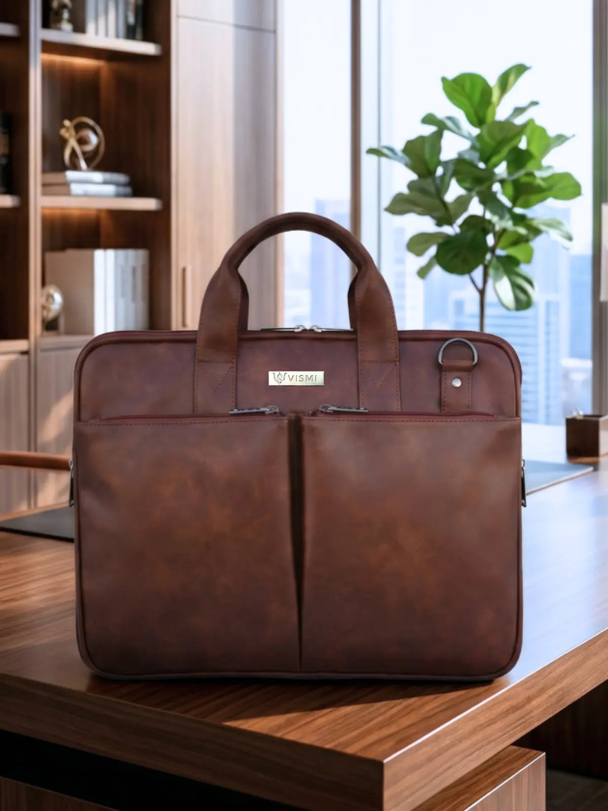 Timeless Monarch Laptop Messenger Bag - Coffee Brown