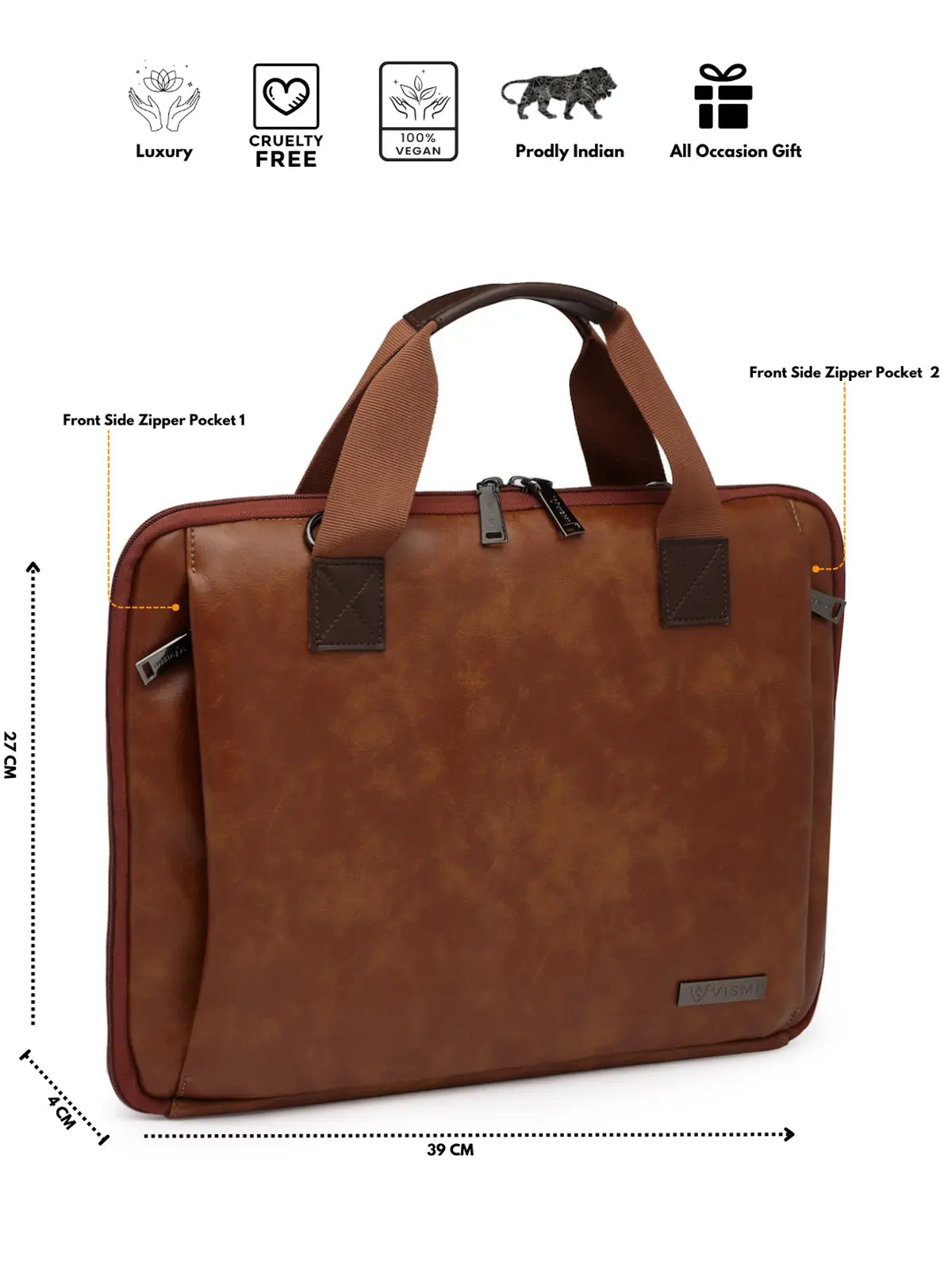 Timeless Unity Laptop Messenger Bag - Tan
