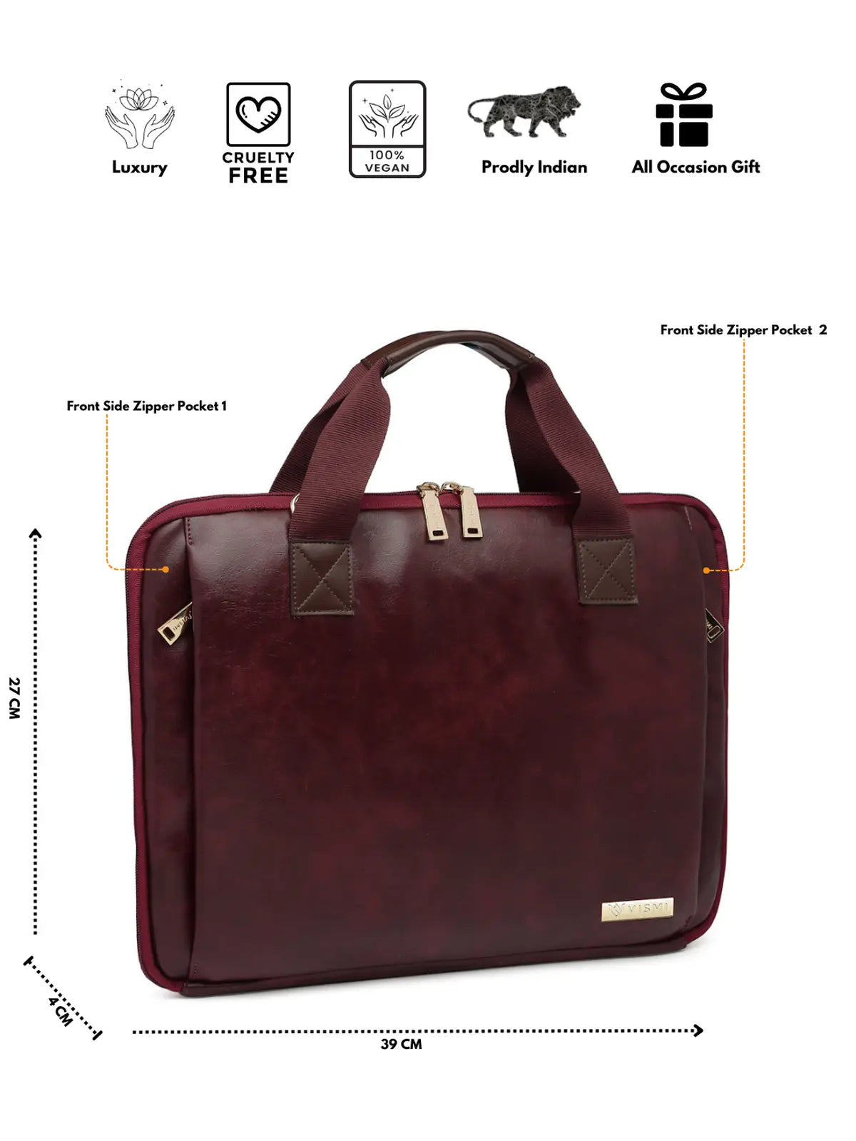 Timeless Unity Laptop Messenger Bag - Wine