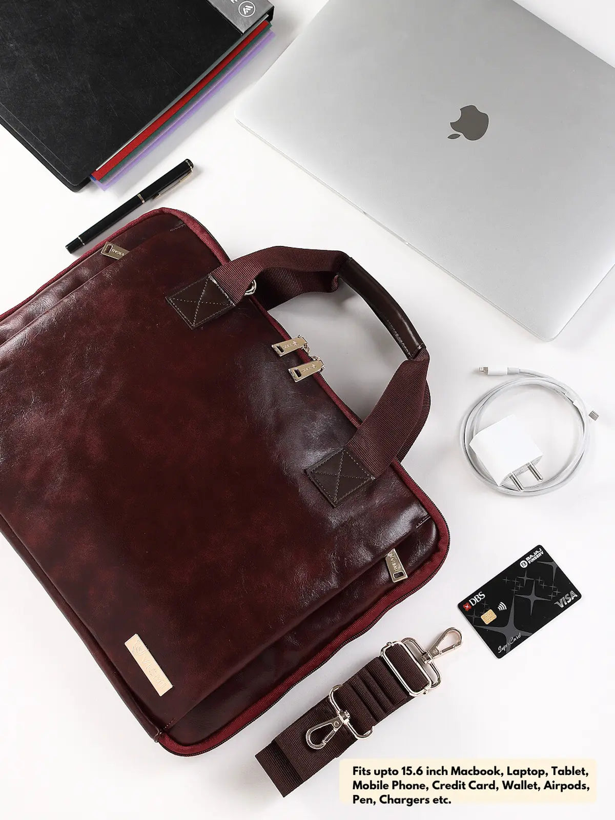 Timeless Unity Laptop Messenger Bag - Wine