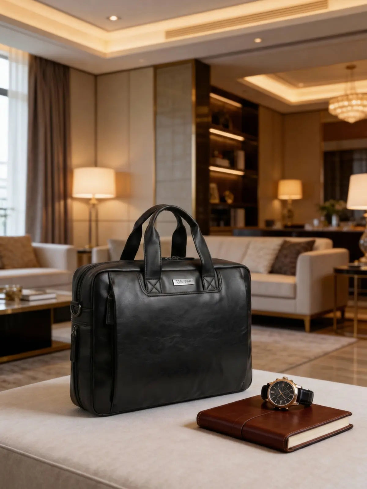 Timeless Urban Laptop Messenger Briefcase Bag - Black