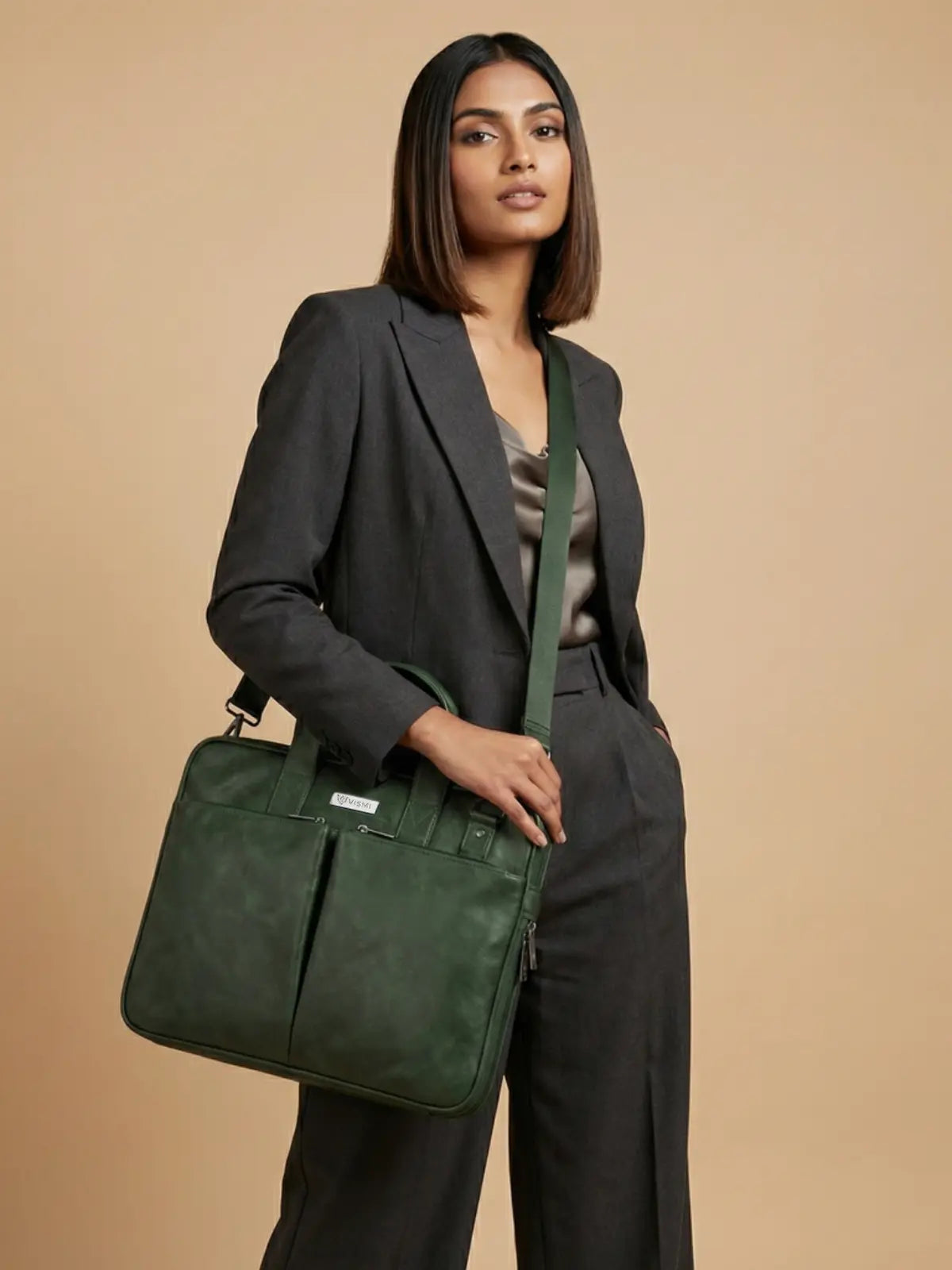 Timeless Monarch Laptop Messenger Bag - Olive Green