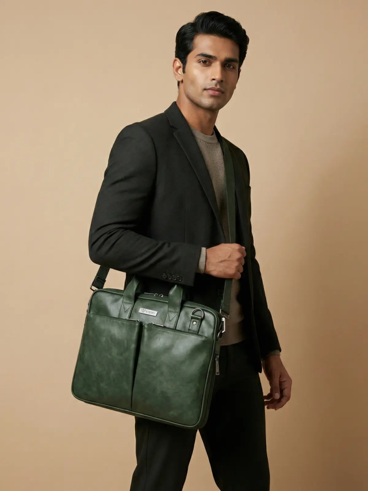 Timeless Monarch Laptop Messenger Bag - Olive Green