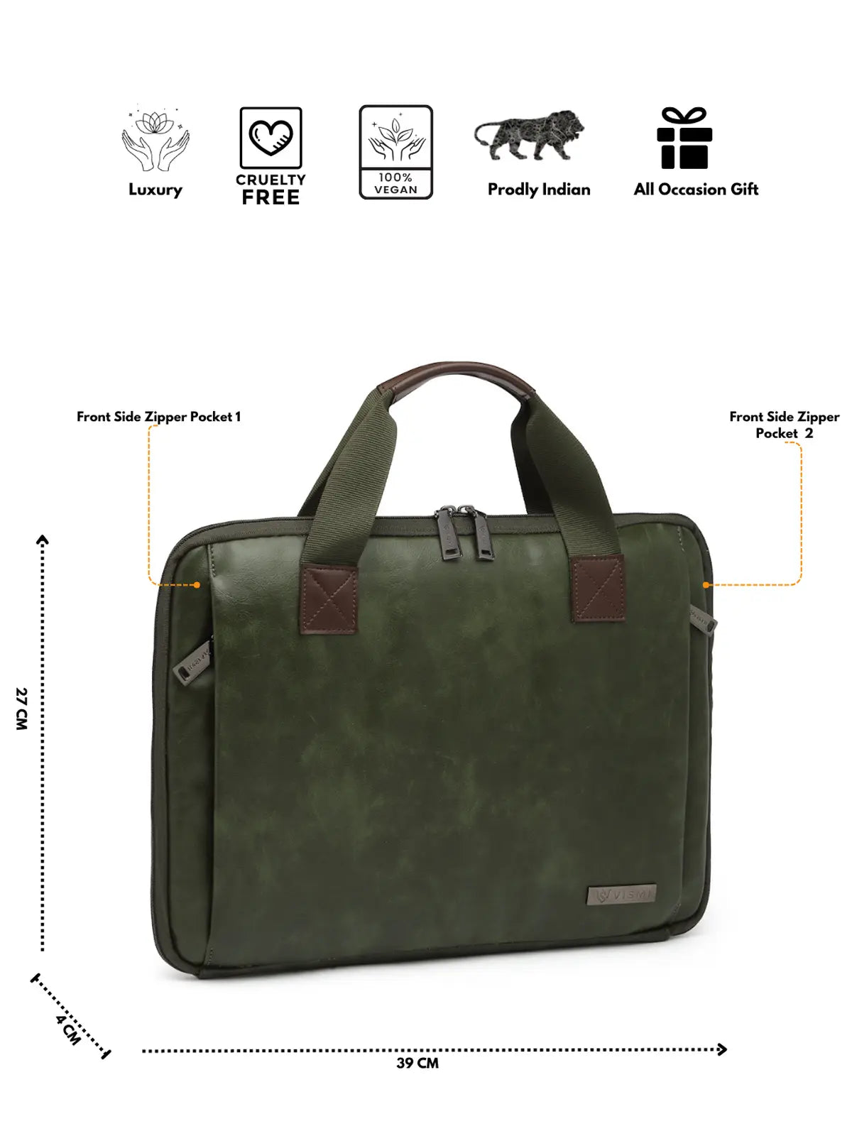 Timeless Unity Laptop Messenger Bag - Olive Green