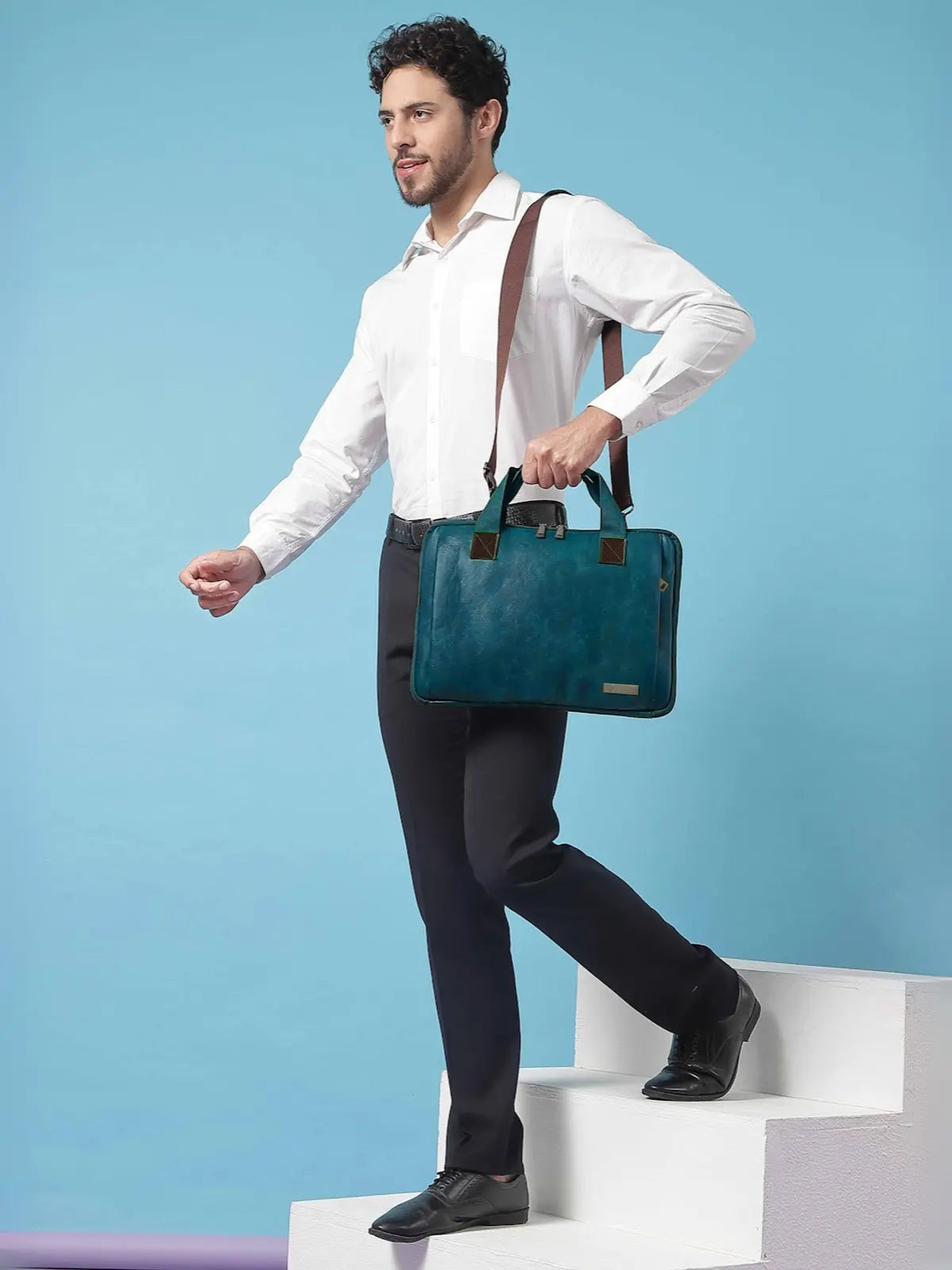 Timeless Unity Laptop Messenger Bag - Teal Blue