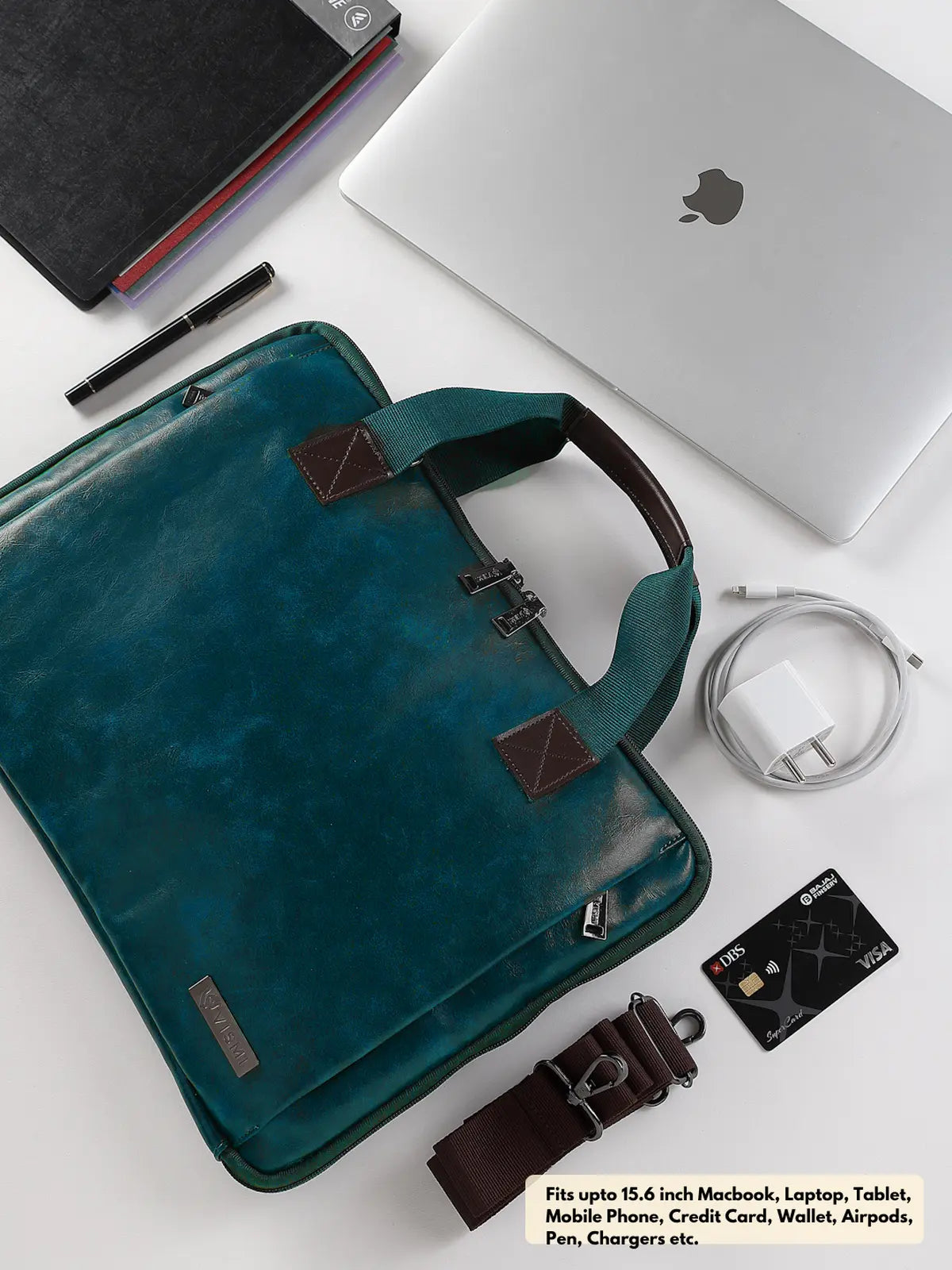 Timeless Unity Laptop Messenger Bag - Teal Blue