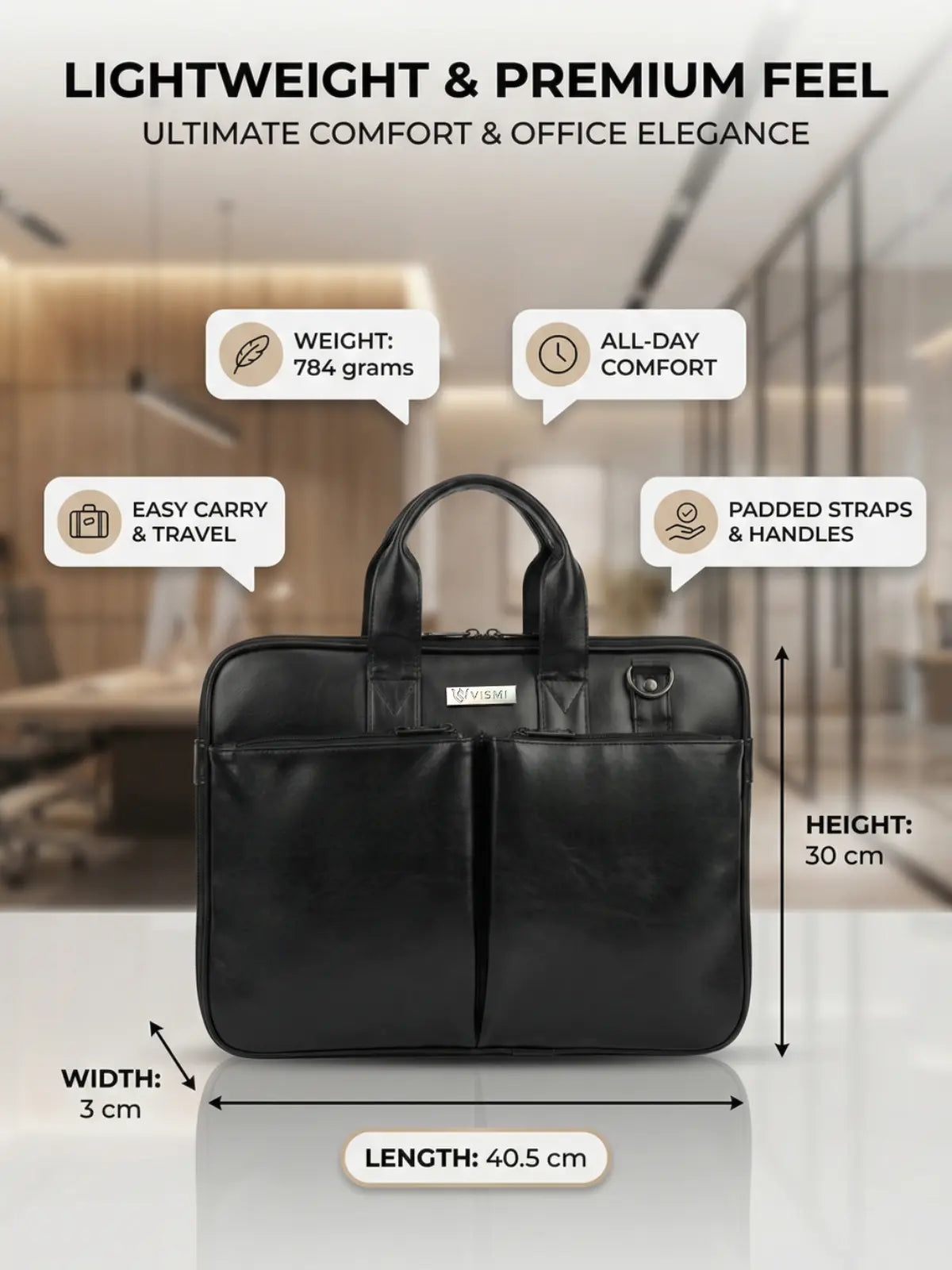 Timeless Monarch Laptop Messenger Bag - Black