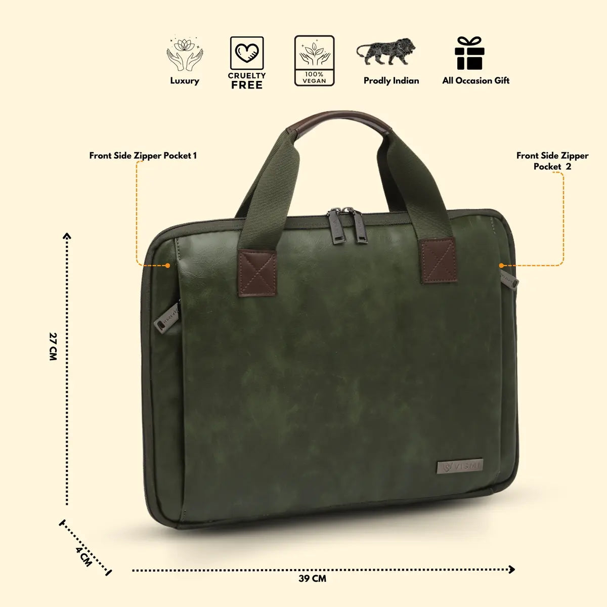 Timeless Unity Laptop Messenger Bag - Olive Green
