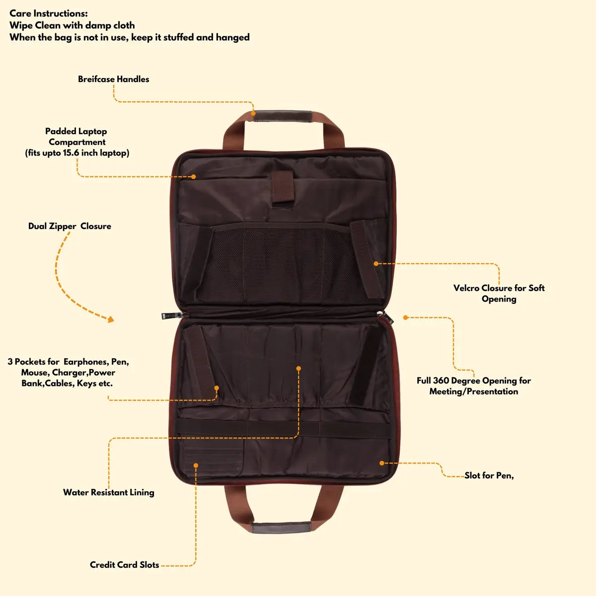 Timeless Unity Laptop Messenger Bag - Tan