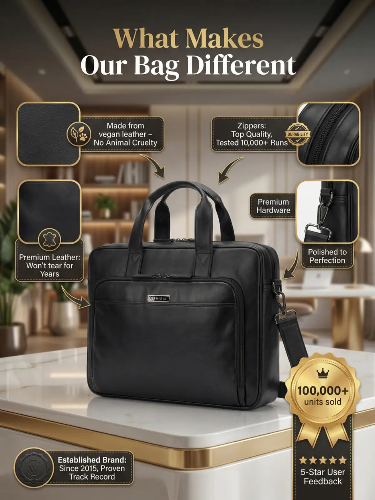 Legacy Laptop Messenger Bag- Black
