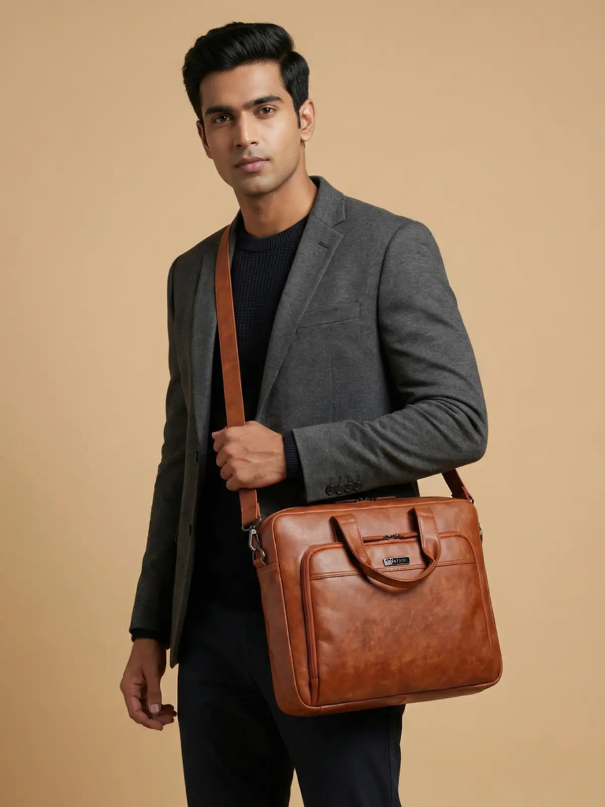 Legacy Laptop Messenger Bag- Tan