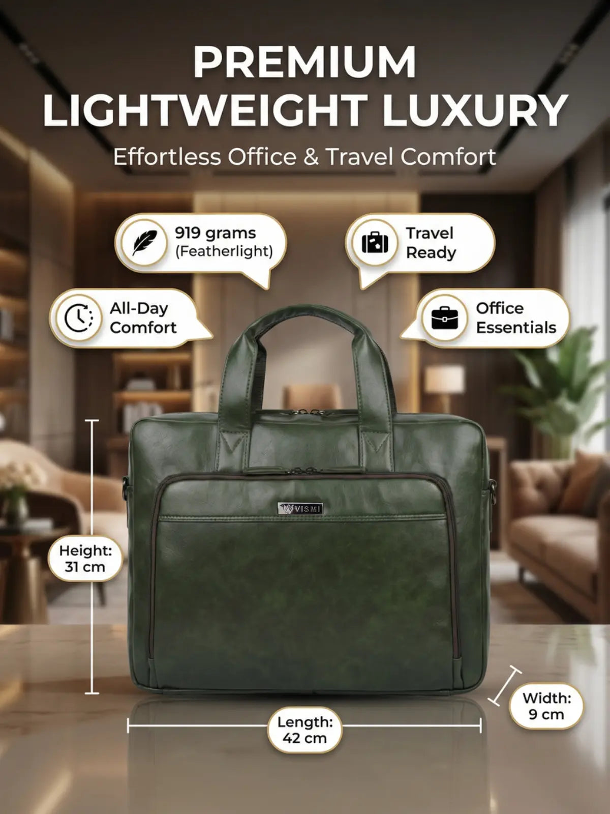 Legacy Laptop Messenger Bag- Olive Green