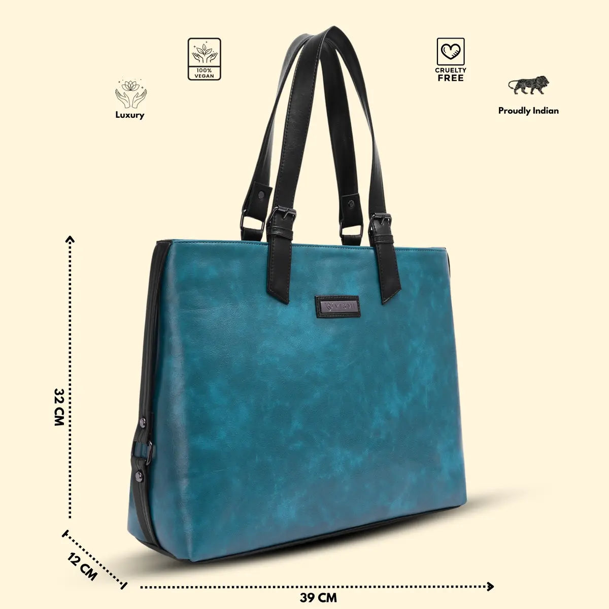 Special Rakhi Gift Combo - Laptop Bag + Tote Handbag (Teal Blue)