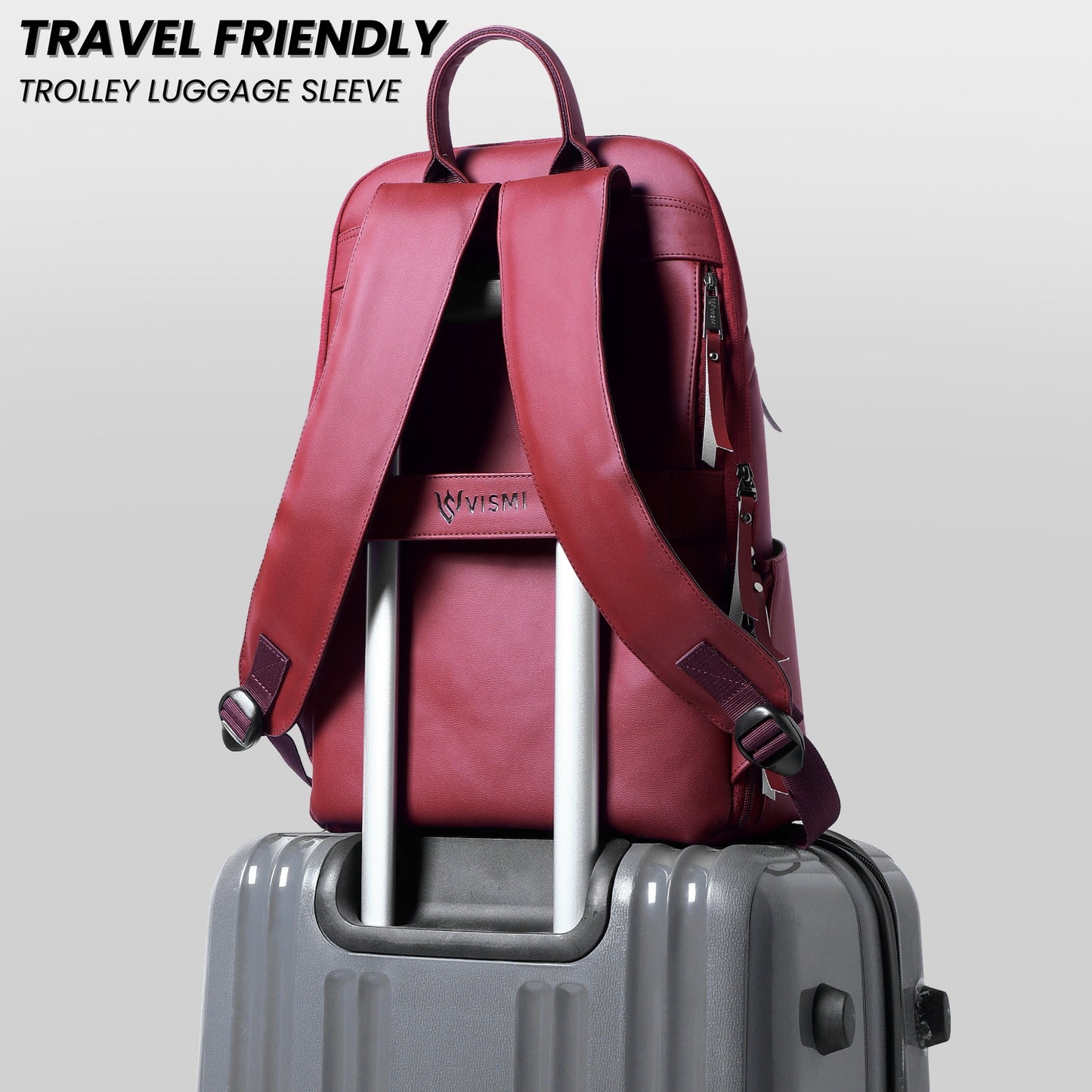 VISMIINTREND Executive Laptop Backpack - Maroon