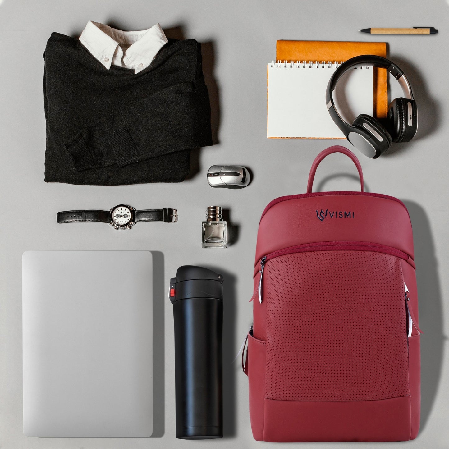 VISMIINTREND Executive Laptop Backpack - Maroon