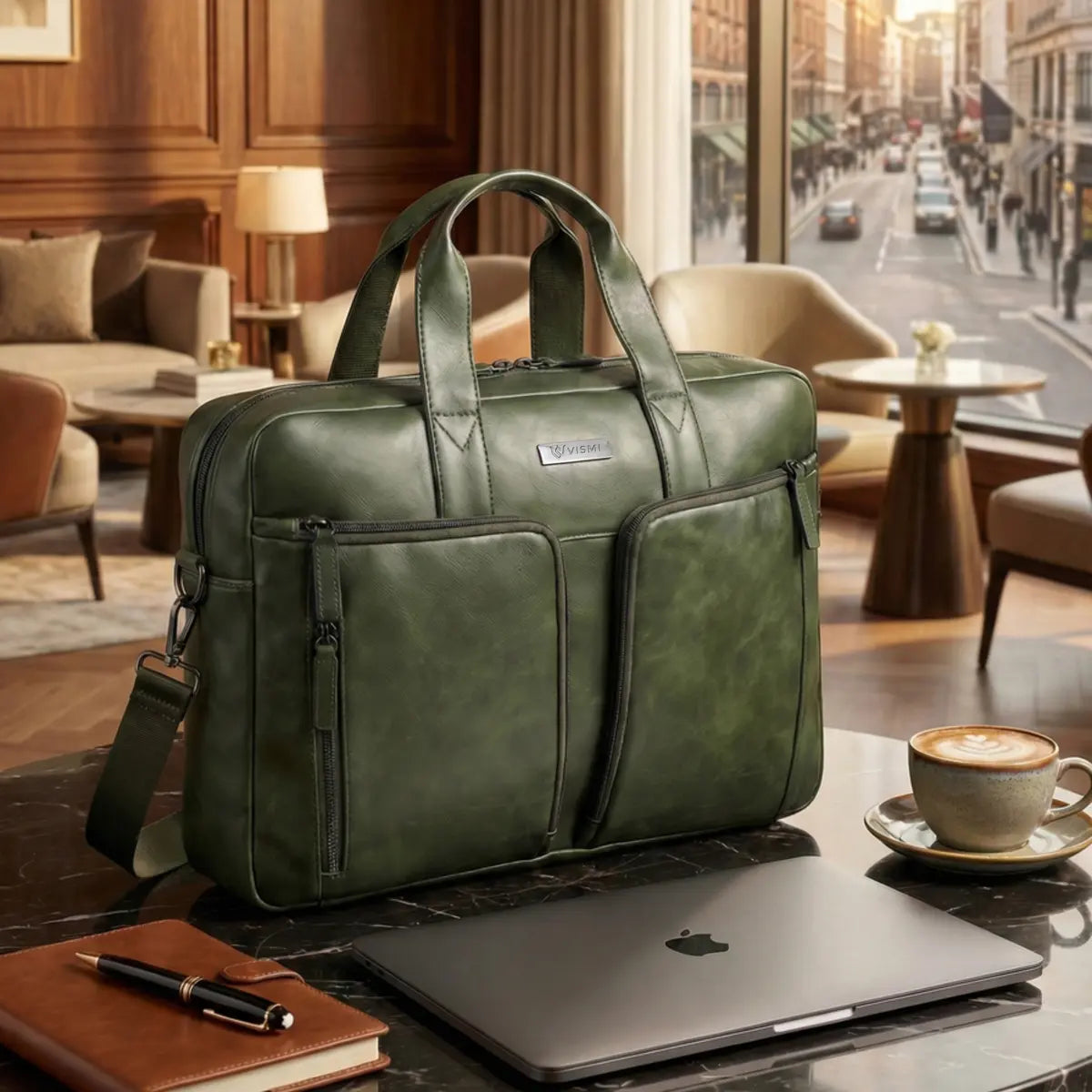 Timeless Orbit Laptop Bag - Olive Green