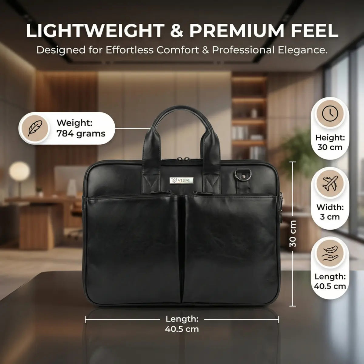 Timeless Monarch Laptop Messenger Bag - Black