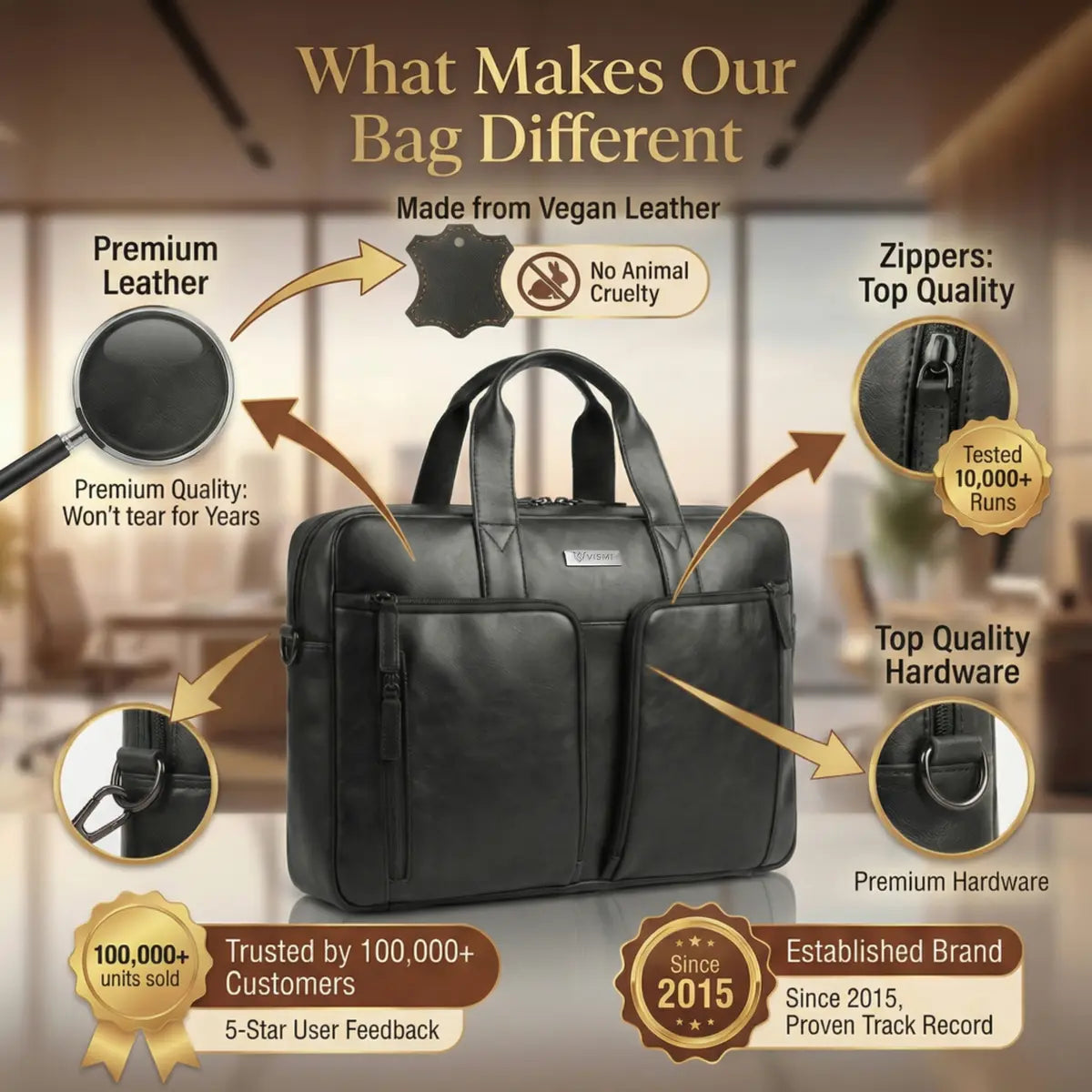 Timeless Orbit Laptop Messenger Bag - Black