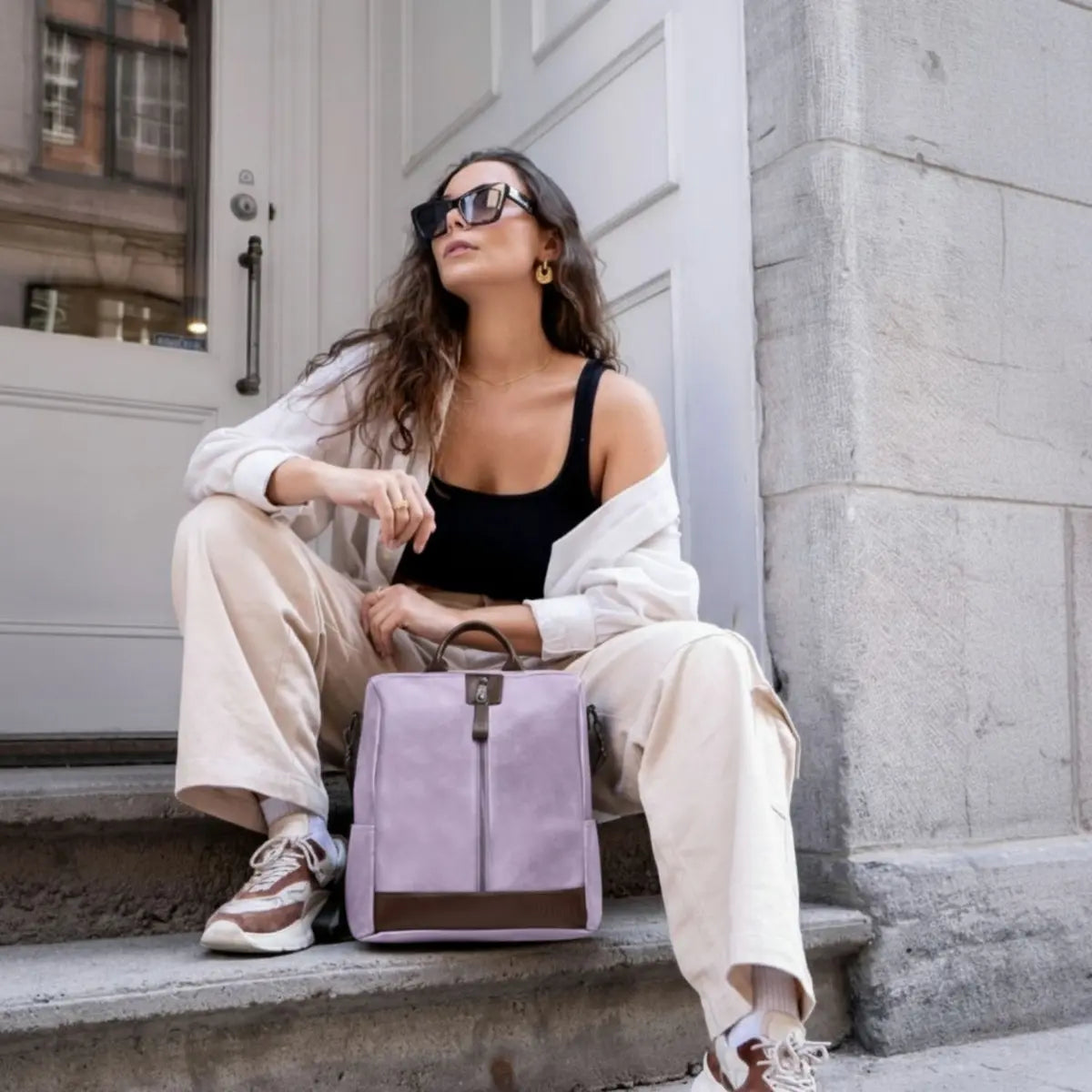 Timeless Aura Women Backpack Handbag - Lavender