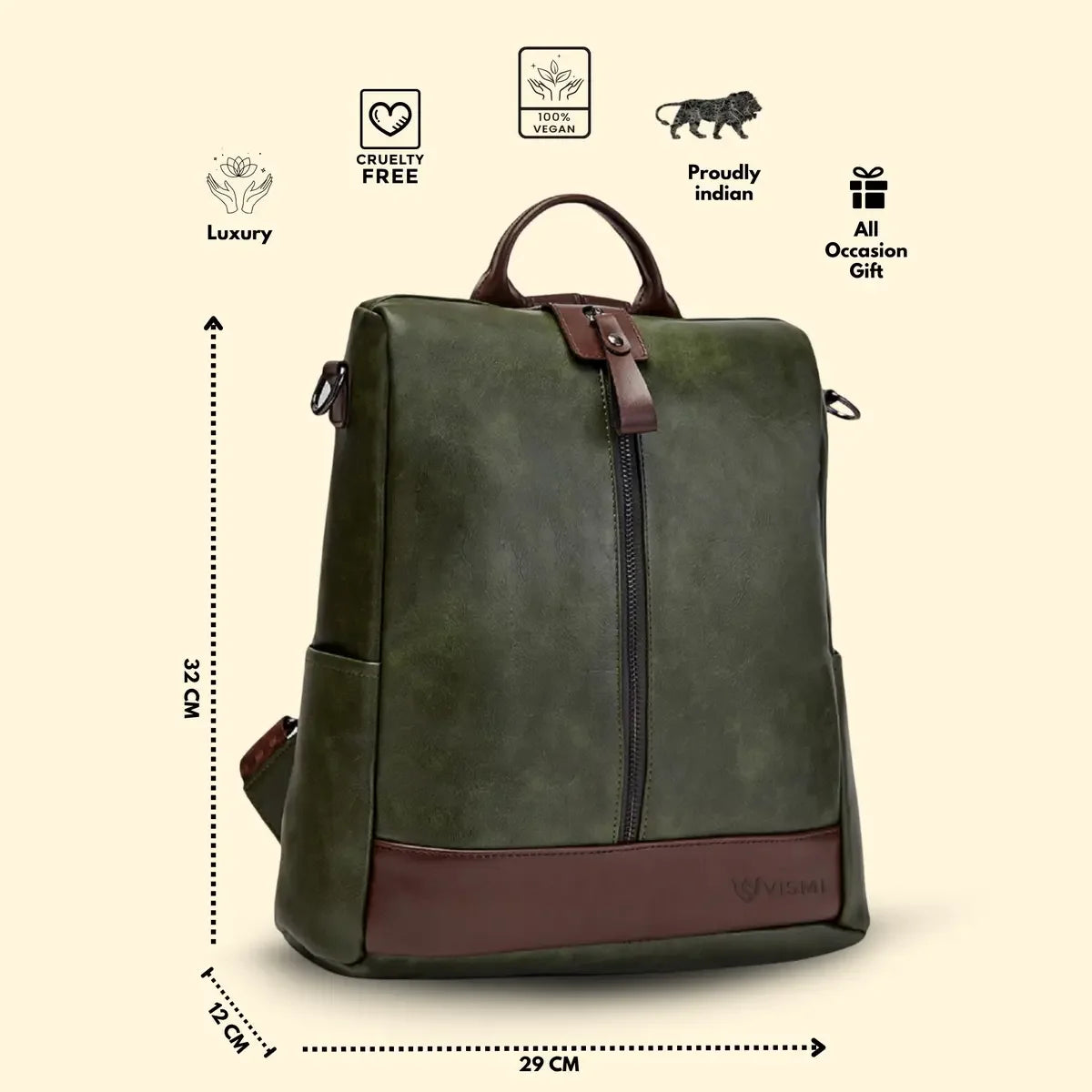 Classic-Olive-Green-Women-Backpack-Handbag–Timeless-Aura-Fashion-Accessory