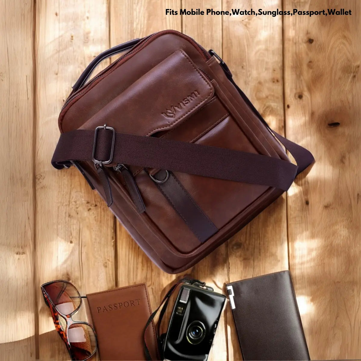 Timeless Alpha Men's Messenger Bag - Coffee Brown