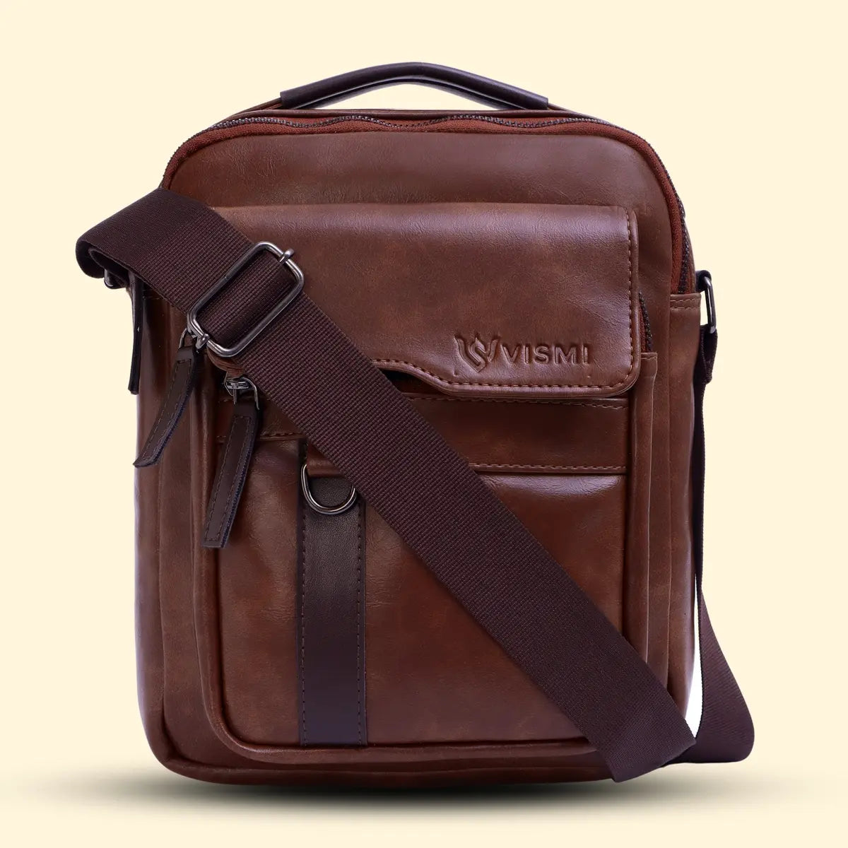 Timeless Alpha Men's Messenger Bag - Coffee Brown