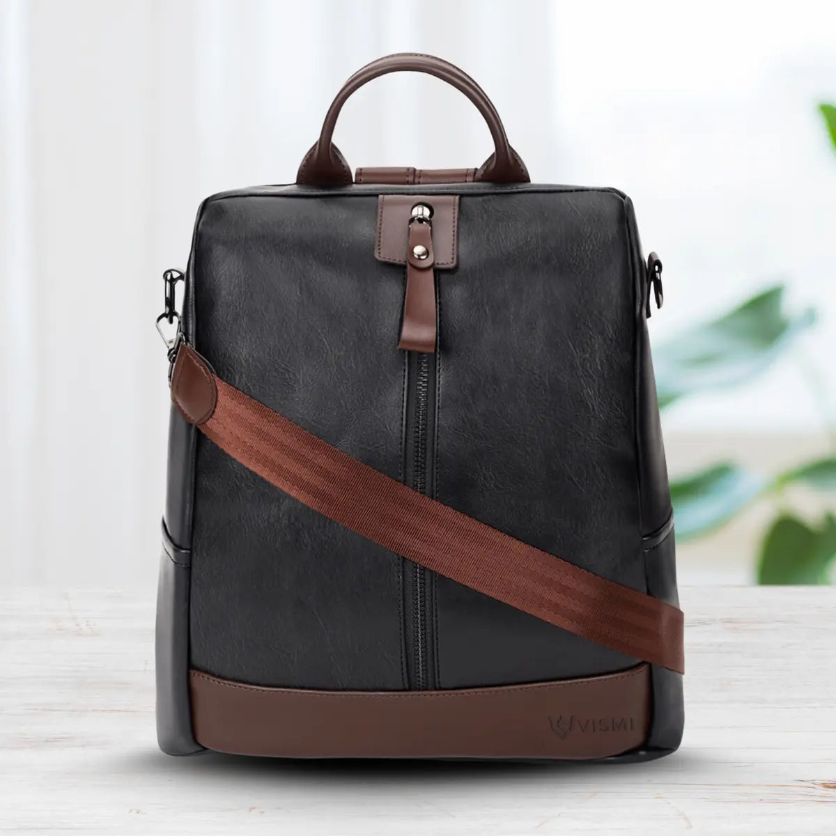 Timeless Aura Women Backpack Handbag - Black