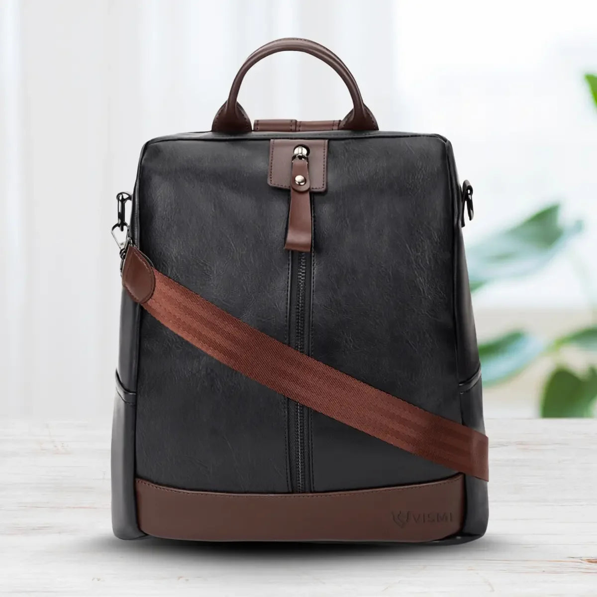 Timeless Aura Women Backpack Handbag - Black