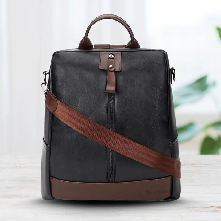 Timeless Aura Women Backpack Handbag - Black
