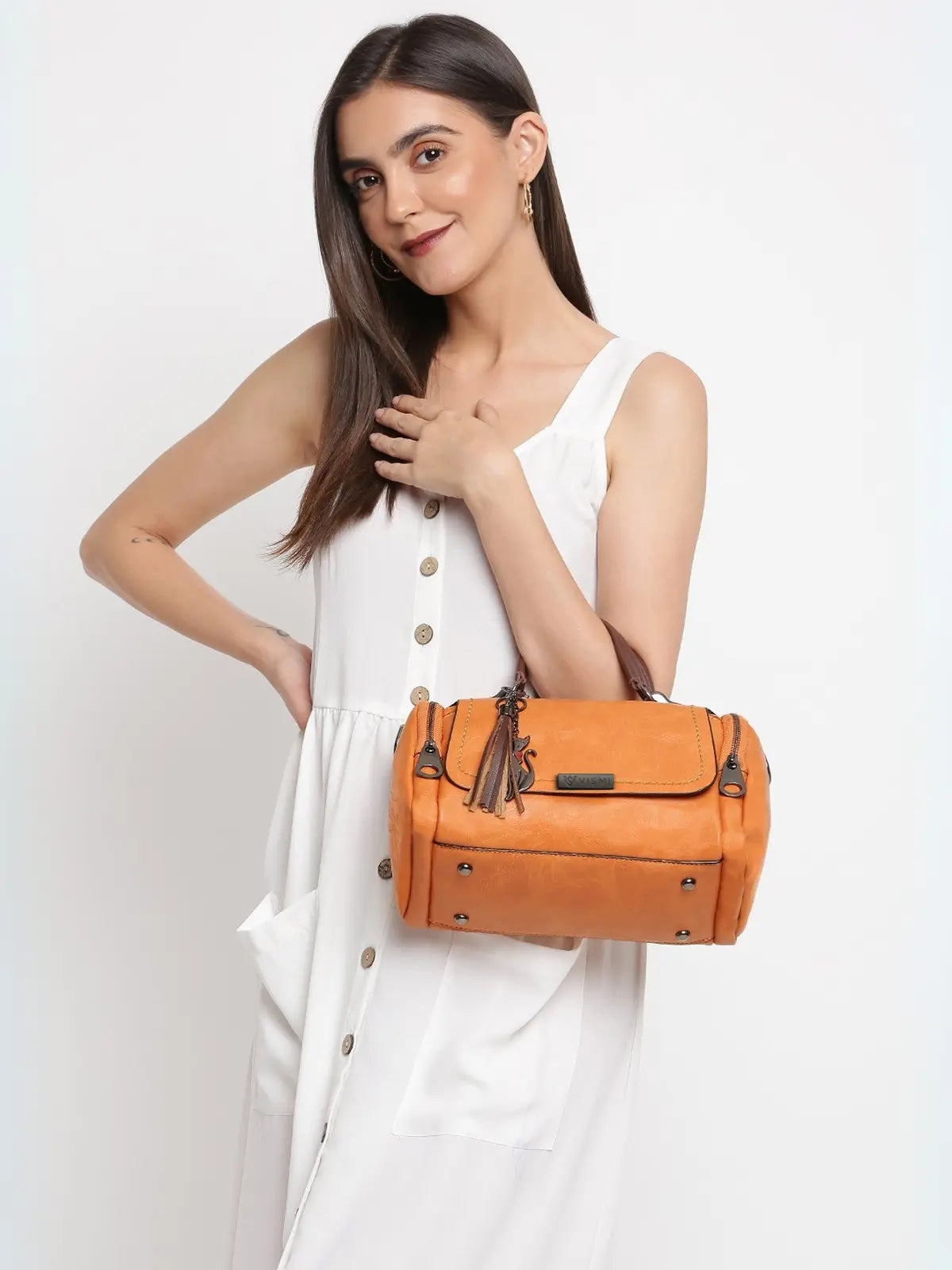 Timeless Mystique Satchel Handbag - Tan