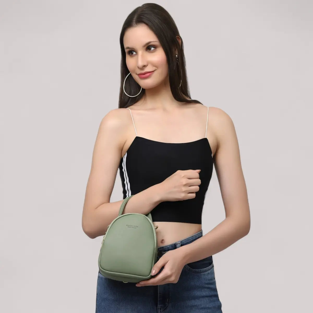 Stylish Sling Crossbody Handbag- Olive Green
