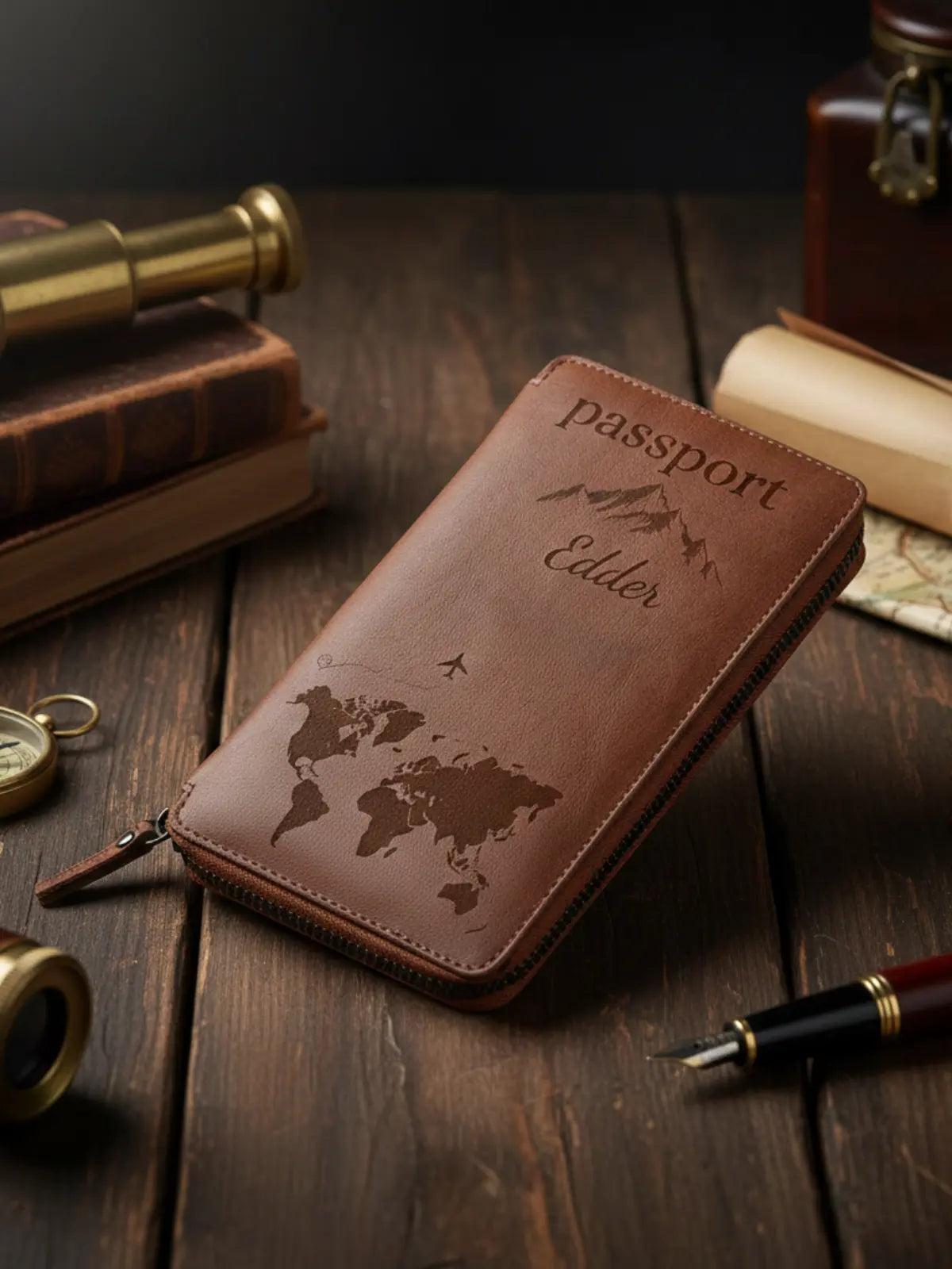 Formé Zip Folio - Tan