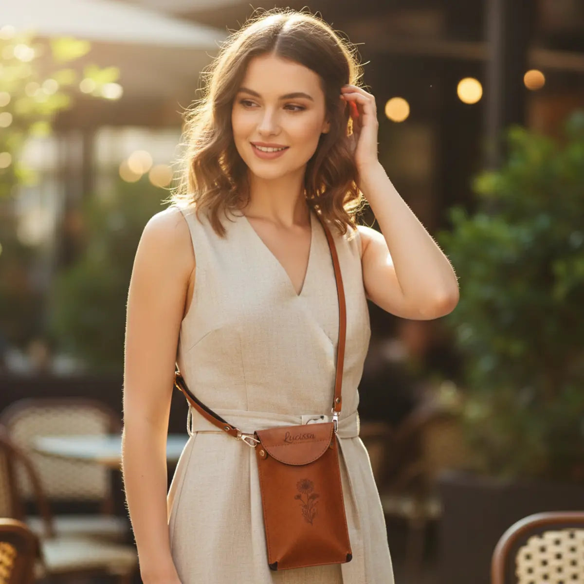 Formé Phone Sling Bag - Tan