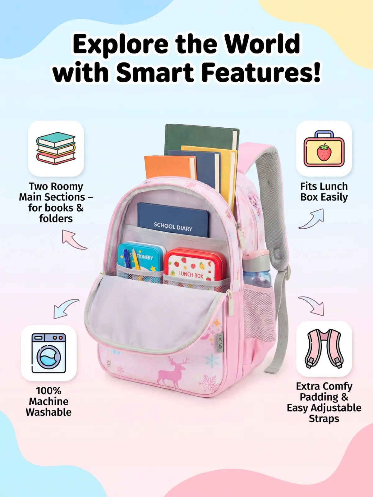 Everyday Essentials Elementary School Bag-Frozen Princess Pink