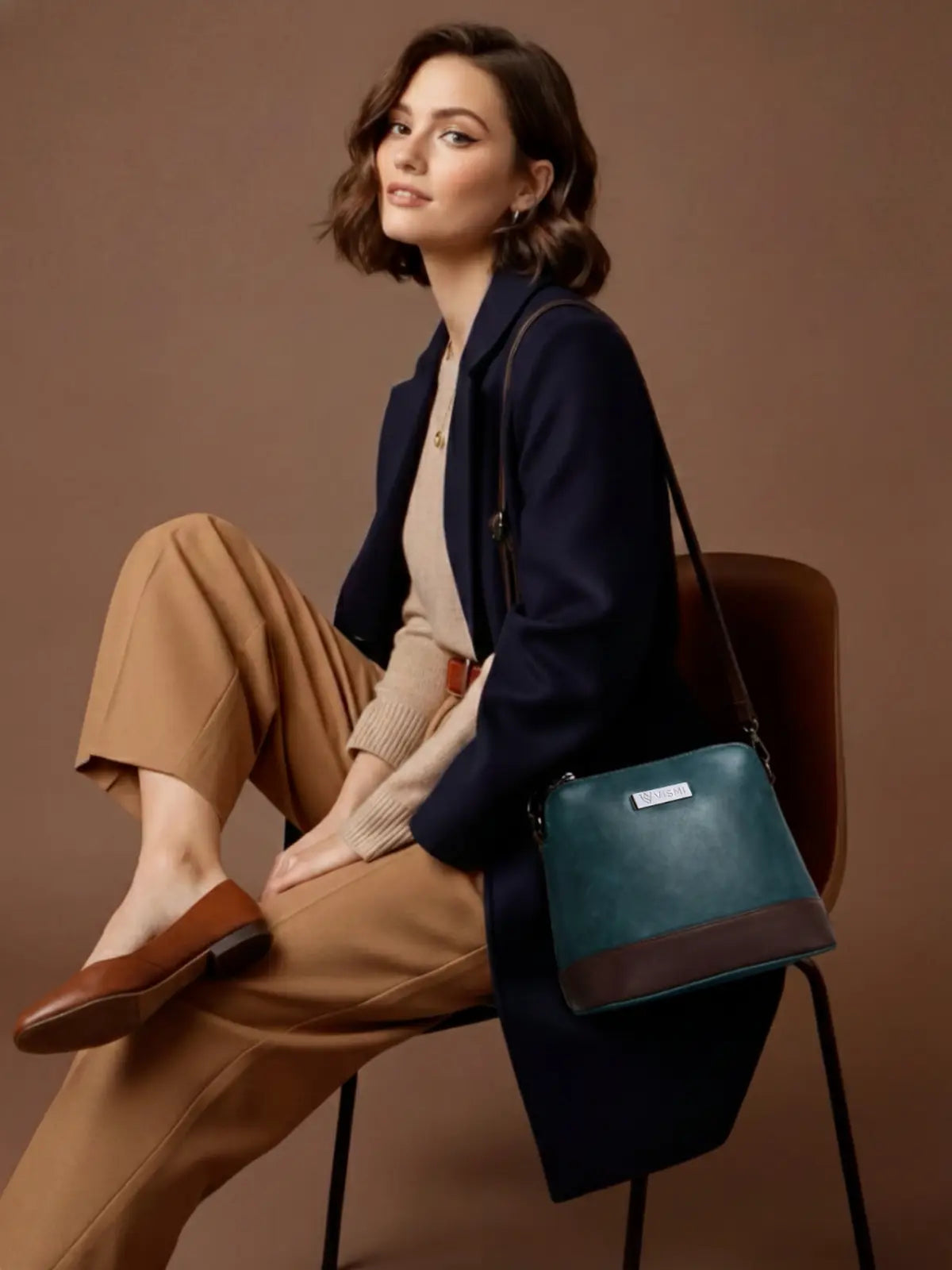 Timeless Luxe Women's Sling Bag - Teal blue