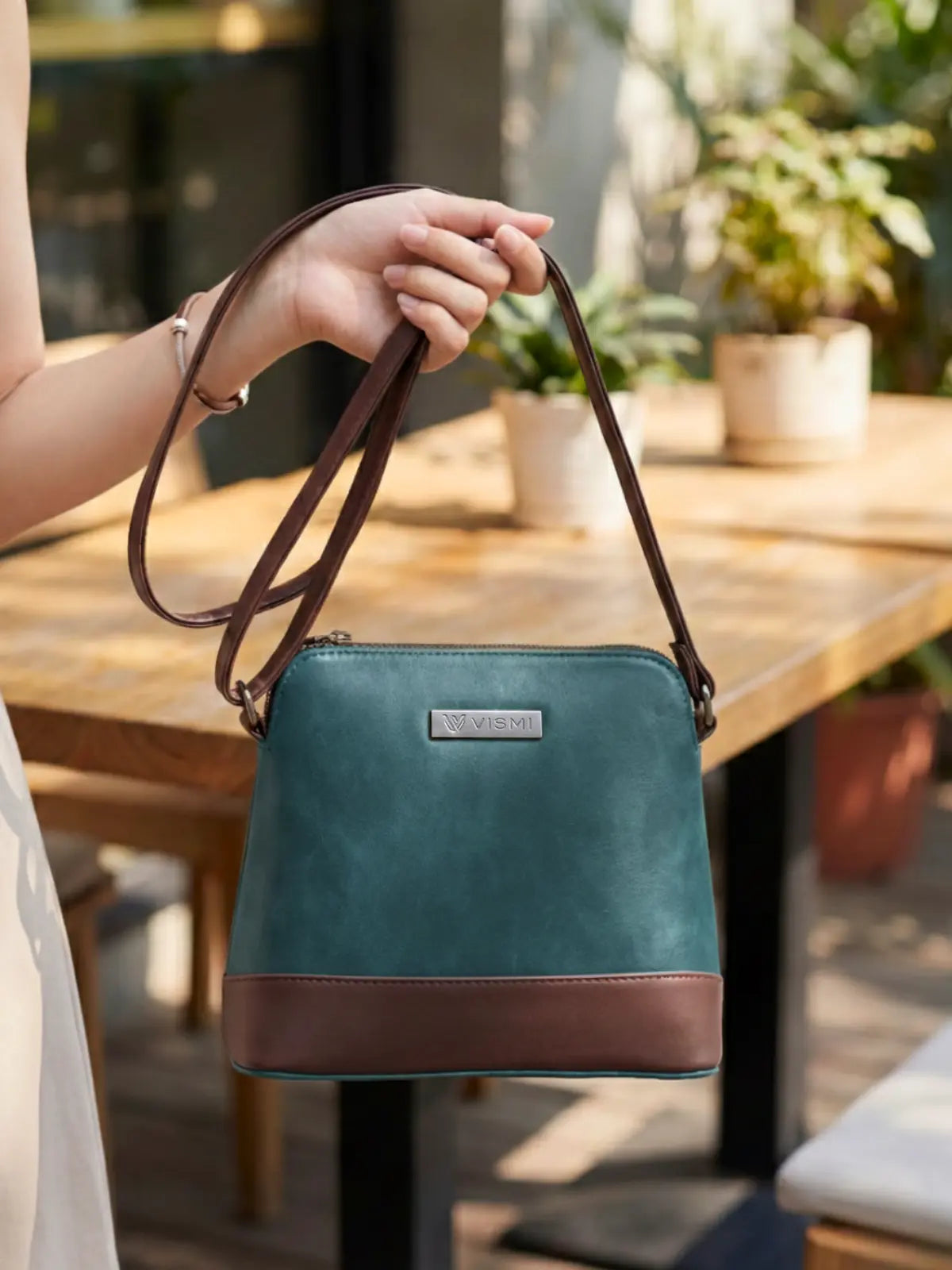 Timeless Luxe Women's Sling Bag - Teal blue