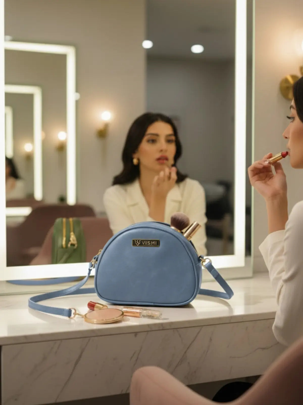 Timeless Chic Women's Sling Bag - Sky Blue