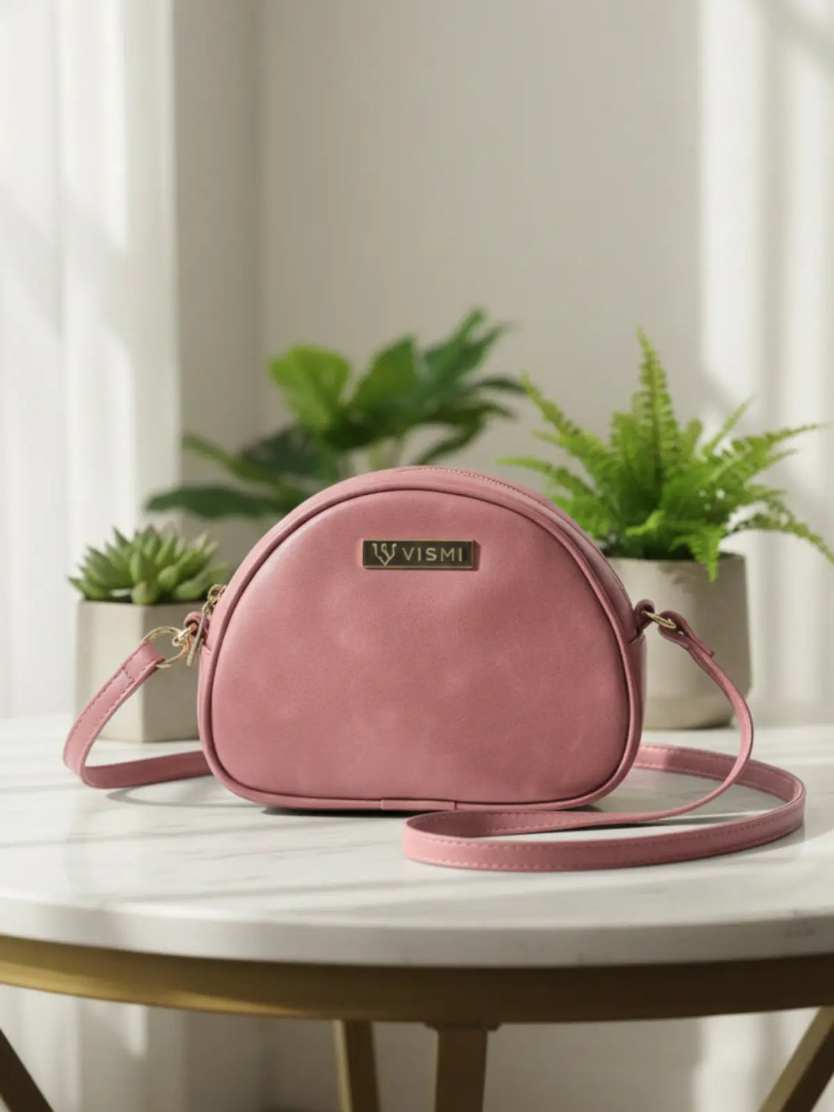 Timeless Chic Women's Sling Bag - Blush Pink