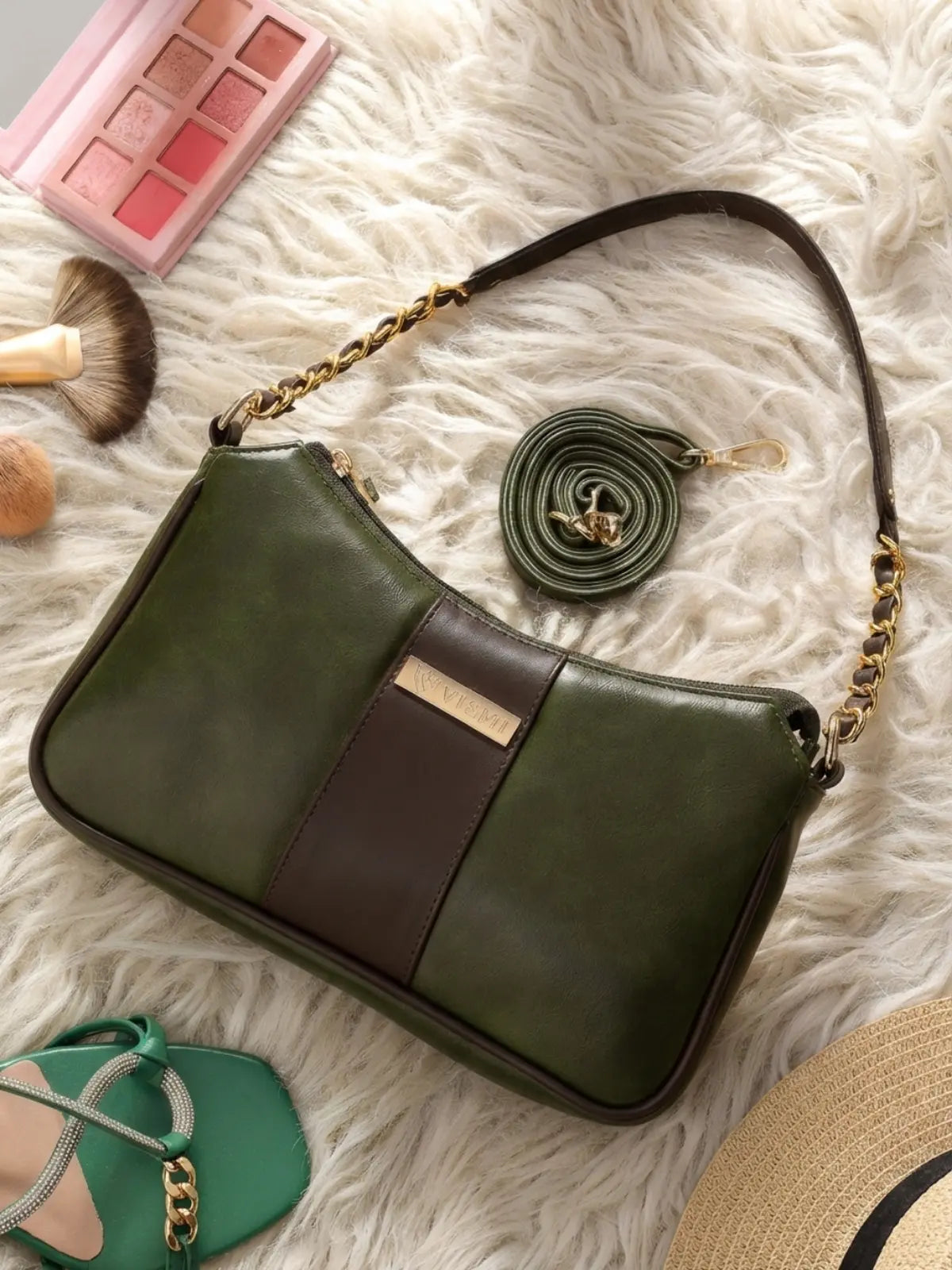 Timeless Glam Evening Bag - Olive Green
