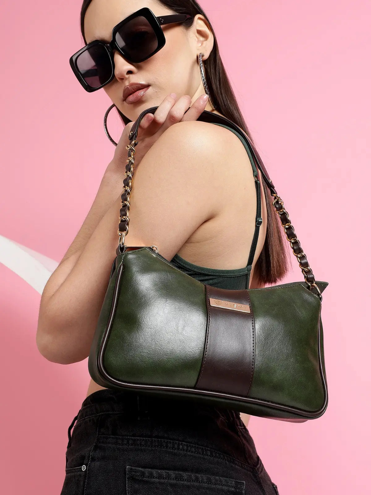 Timeless Glam Evening Bag - Olive Green