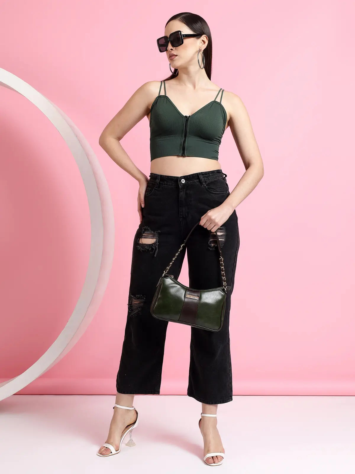 Timeless Glam Evening Bag - Olive Green